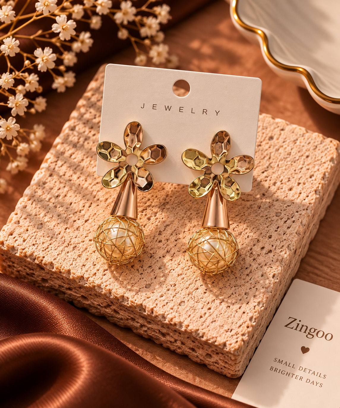 Flower Pearl Earring