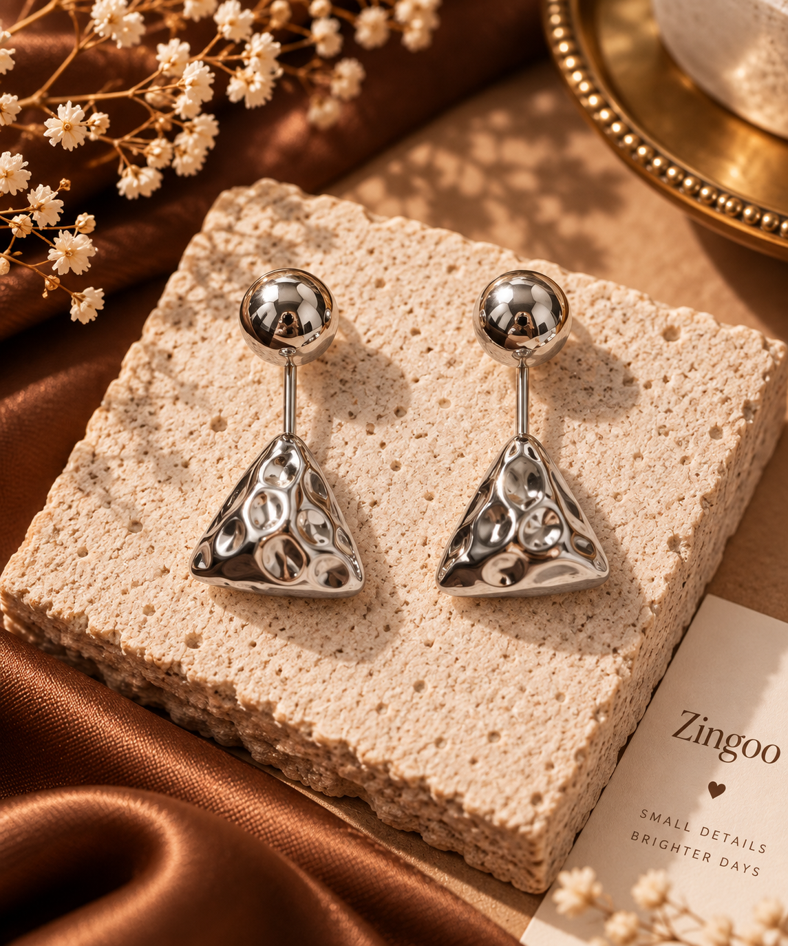 Silver Triangle Earring