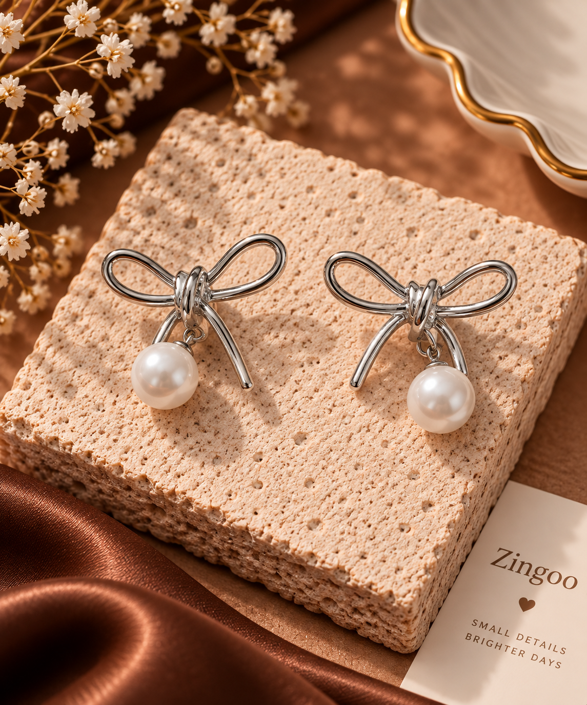 Pearl Bow Earring