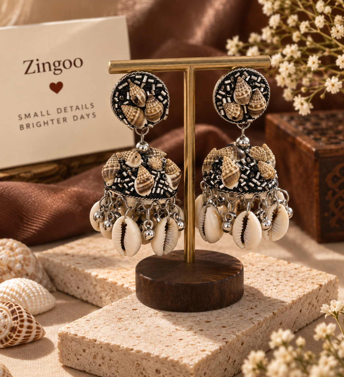 Shell Jhumka Earring