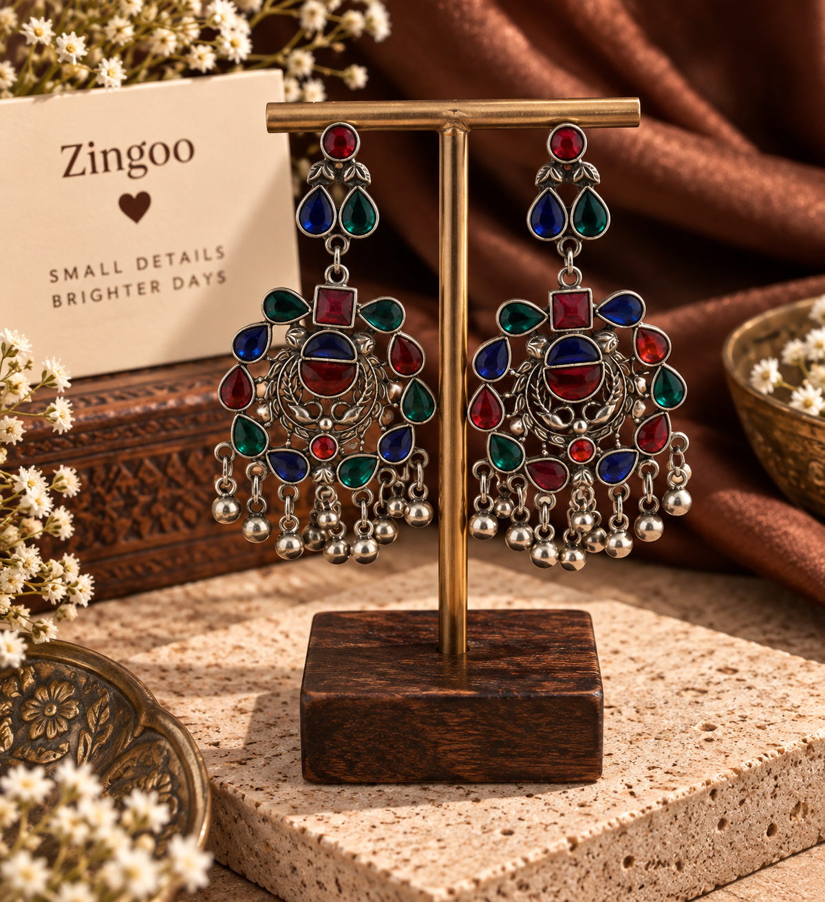 Multicolor Chandbali Jhumka