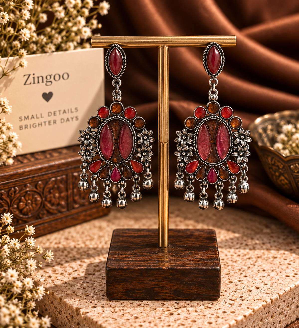 Red Stone Earrings